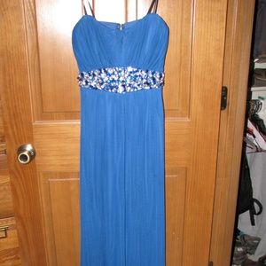 Strapless Navy Blue Gown